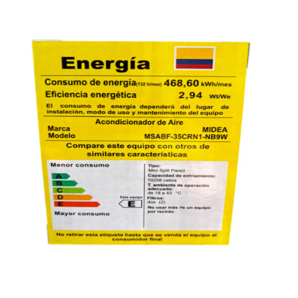 Aire Acondicionado Midea 36000 Btu 220v Convencional Blanco - Imagen 6