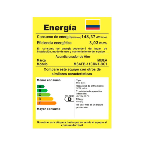 Aire Acondicionado Convencional Midea 12000btu 110v - Imagen 5